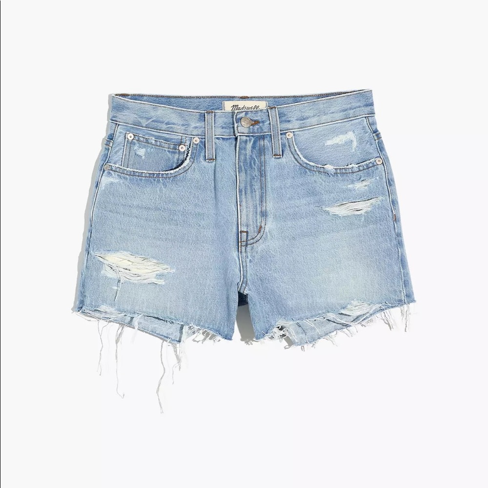NWT Madewell Relaxed Denim Shorts in Lemar Wash: Ripped Edition